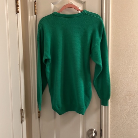 MENS Vtg Saks fifth Avenue NY NY small 100% cotton Green crew sweater - Picture 9 of 9